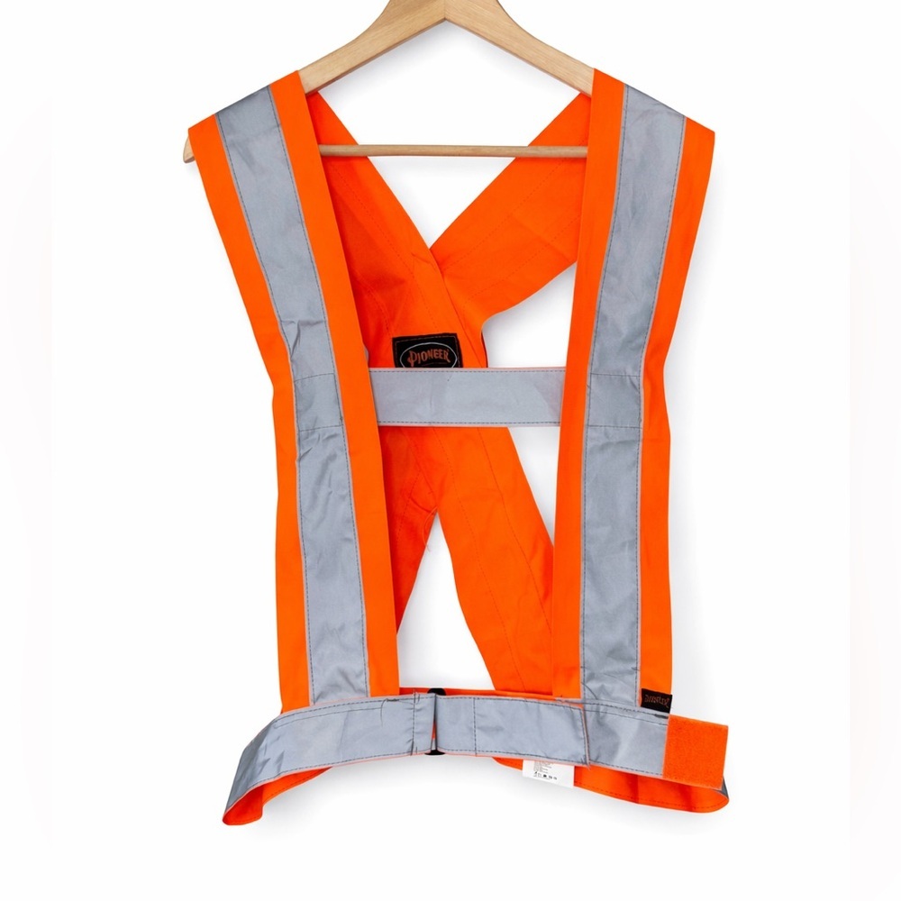 Pioneer Hi-Vis Safety Vest Reflective Harness Orange Adjustable ANSI CSA O/S